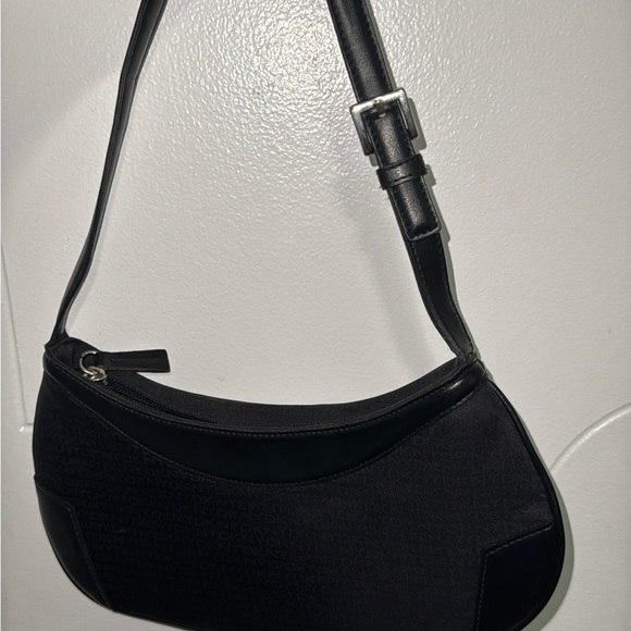 DKNY Y2K  Monogram Black Canvas & Leather Bag - Picture 4 of 5